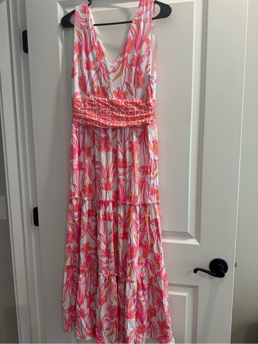 Lilly Pulitzer Pink & Orange Floral Midi Dress